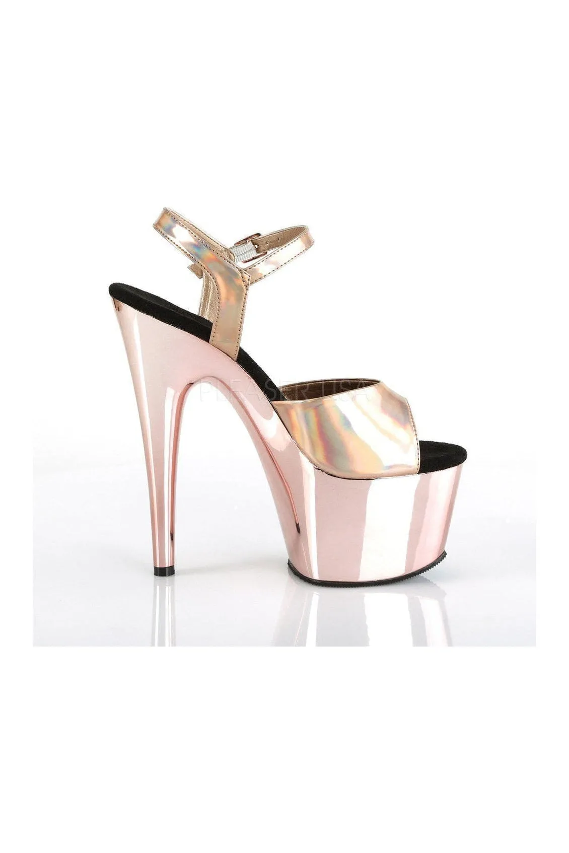 ADORE-709HGCH Platform Sandal  | Rose Gold Patent