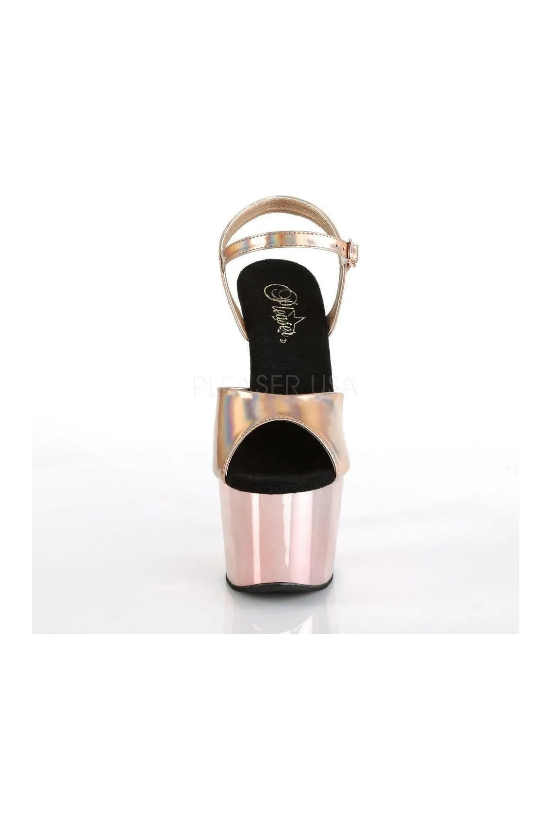 ADORE-709HGCH Platform Sandal  | Rose Gold Patent