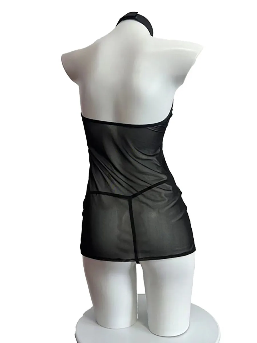 Black Floral Lace Cheongsam Lingerie