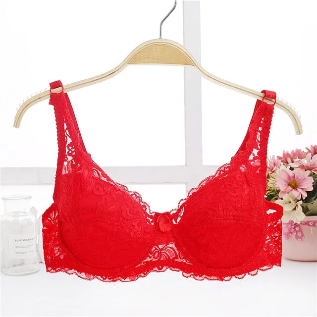Fashion Women Sexy Lace Bra Deep V Push Up Brassiere Shaping Padded Bras Underwear Embroidery Lingerie plus size bra A B C D Cup