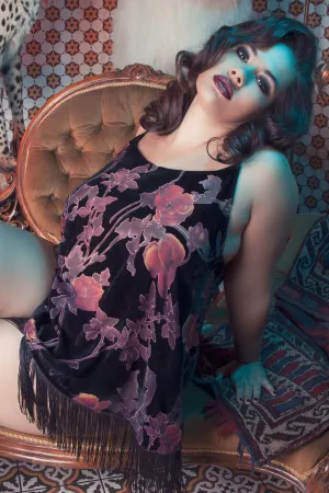 Francois Black Deco Devore Chemise Curve
