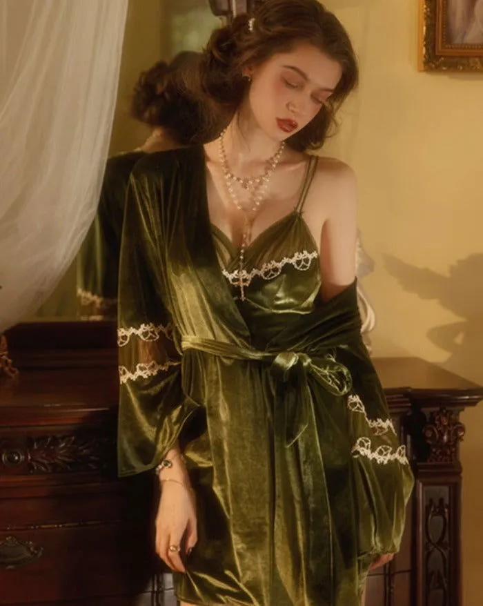 French Sexy Velvet Robe