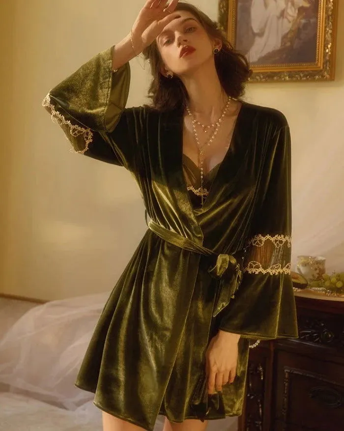 French Sexy Velvet Robe