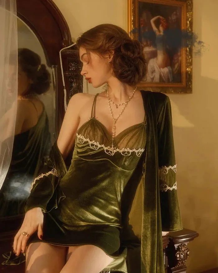 French Sexy Velvet Robe