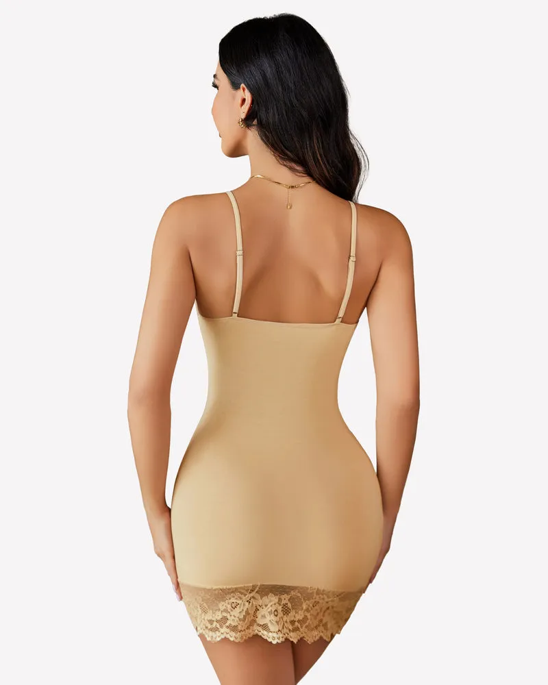Lace Trim Mini Slip Modal Dress
