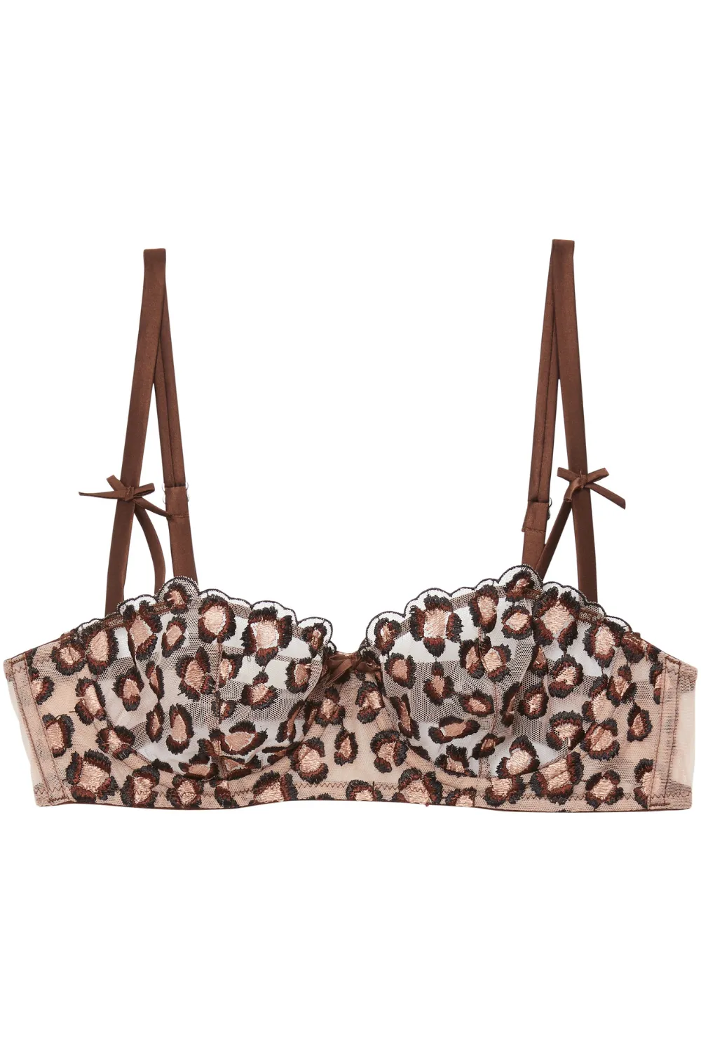 Leopard Embroidery Balconette Bra