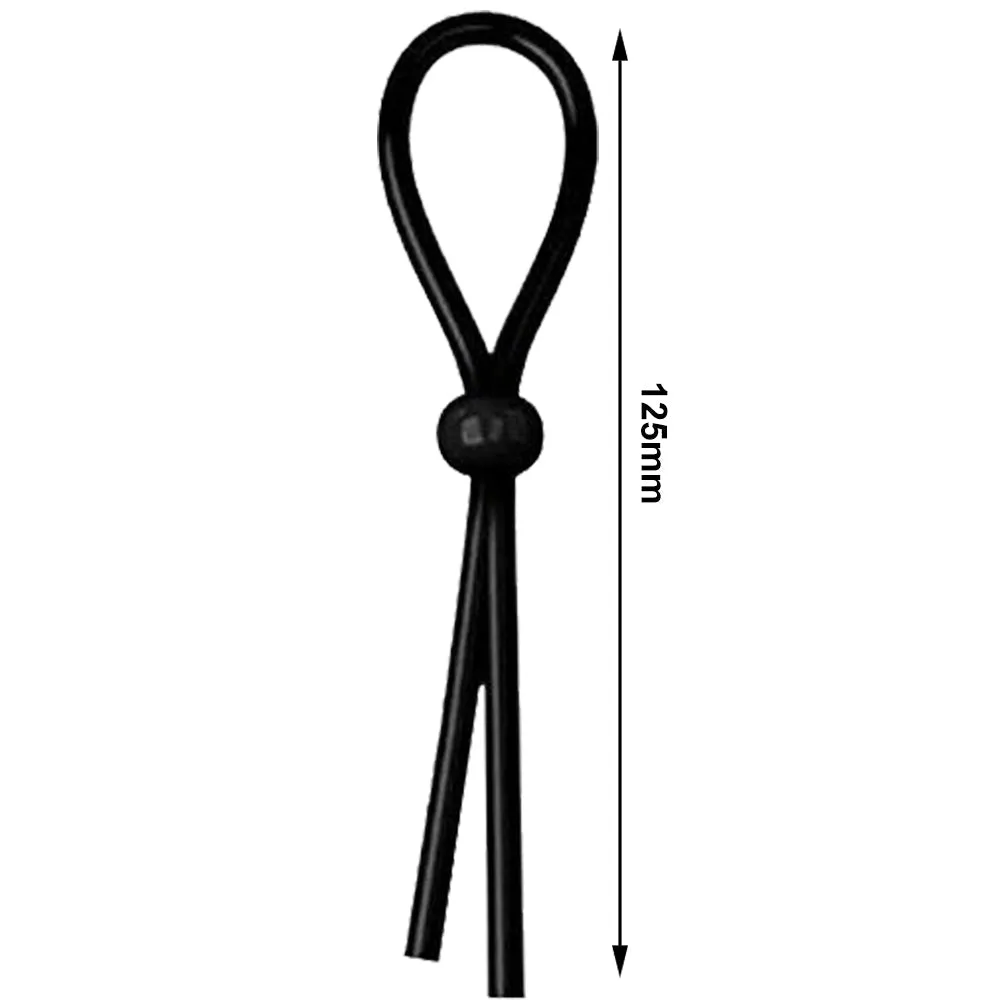 Loop Adjustable Silicone Single Bead Cock Ring Black