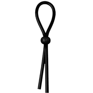 Loop Adjustable Silicone Single Bead Cock Ring Black