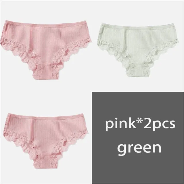 M-XL Women's Panties 3Pcs/Set Cotton Solid Color Girl Briefs Sexy Lingerie Female Underwear Ladies Underpants Women Intimate New