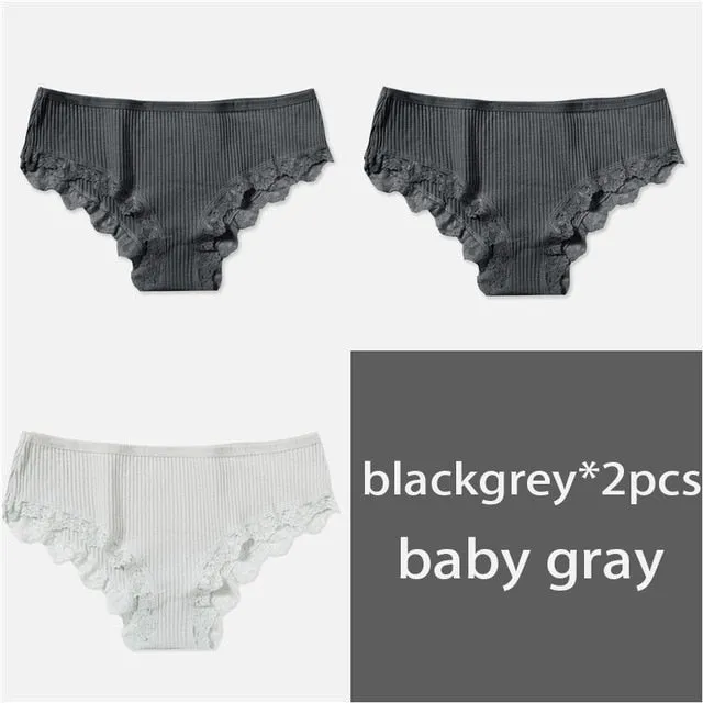 M-XL Women's Panties 3Pcs/Set Cotton Solid Color Girl Briefs Sexy Lingerie Female Underwear Ladies Underpants Women Intimate New
