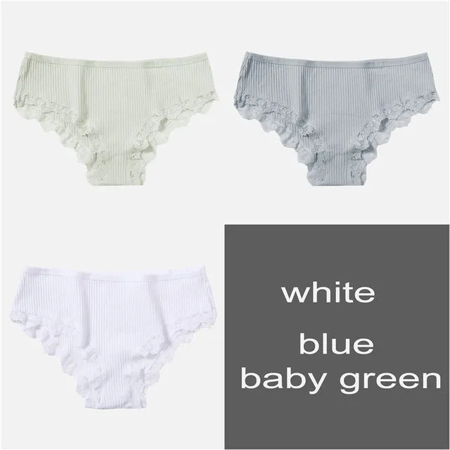 M-XL Women's Panties 3Pcs/Set Cotton Solid Color Girl Briefs Sexy Lingerie Female Underwear Ladies Underpants Women Intimate New