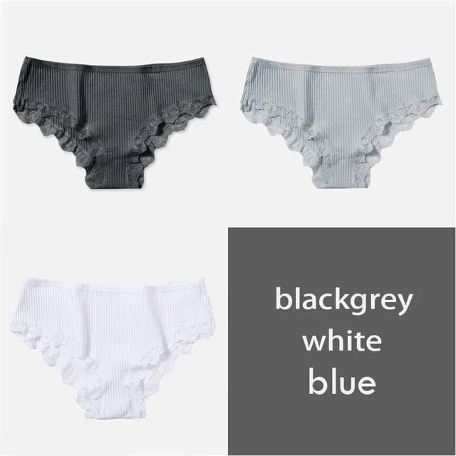 M-XL Women's Panties 3Pcs/Set Cotton Solid Color Girl Briefs Sexy Lingerie Female Underwear Ladies Underpants Women Intimate New
