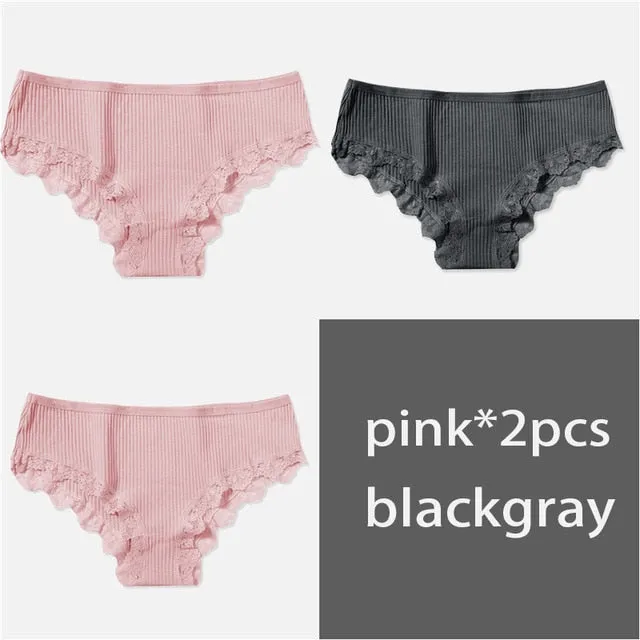 M-XL Women's Panties 3Pcs/Set Cotton Solid Color Girl Briefs Sexy Lingerie Female Underwear Ladies Underpants Women Intimate New