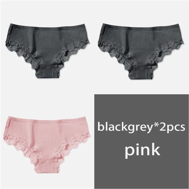 M-XL Women's Panties 3Pcs/Set Cotton Solid Color Girl Briefs Sexy Lingerie Female Underwear Ladies Underpants Women Intimate New