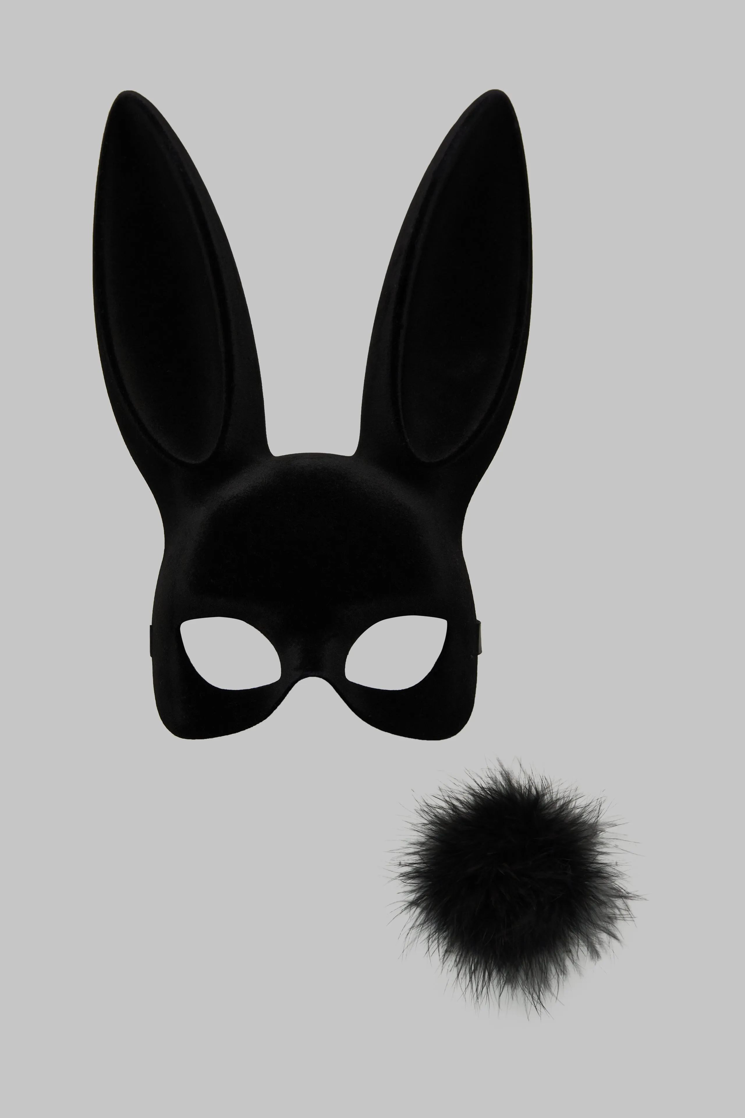 Masque lapin velours avec pompon - Les Ftiches