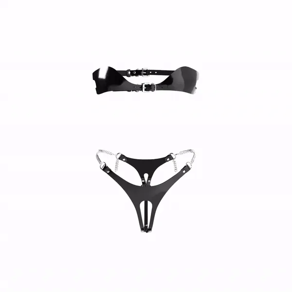Monte Lacquer Leather Bra in Black