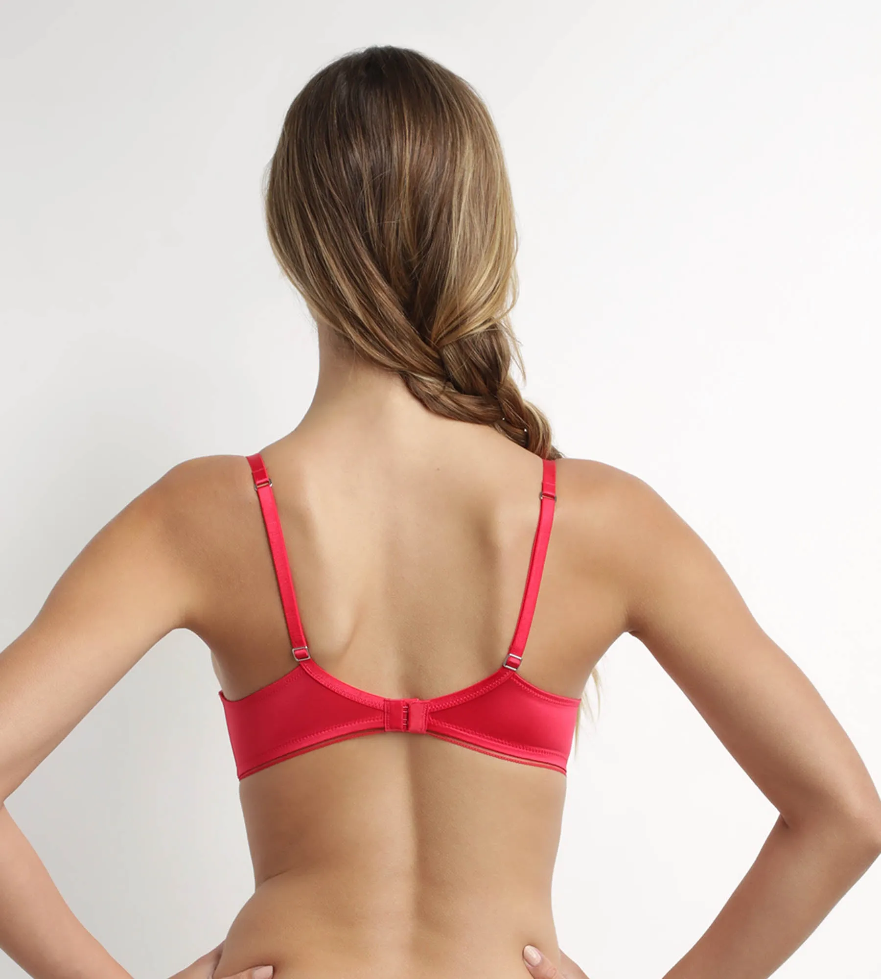 Red satin microfiber basket bra Dim Chri