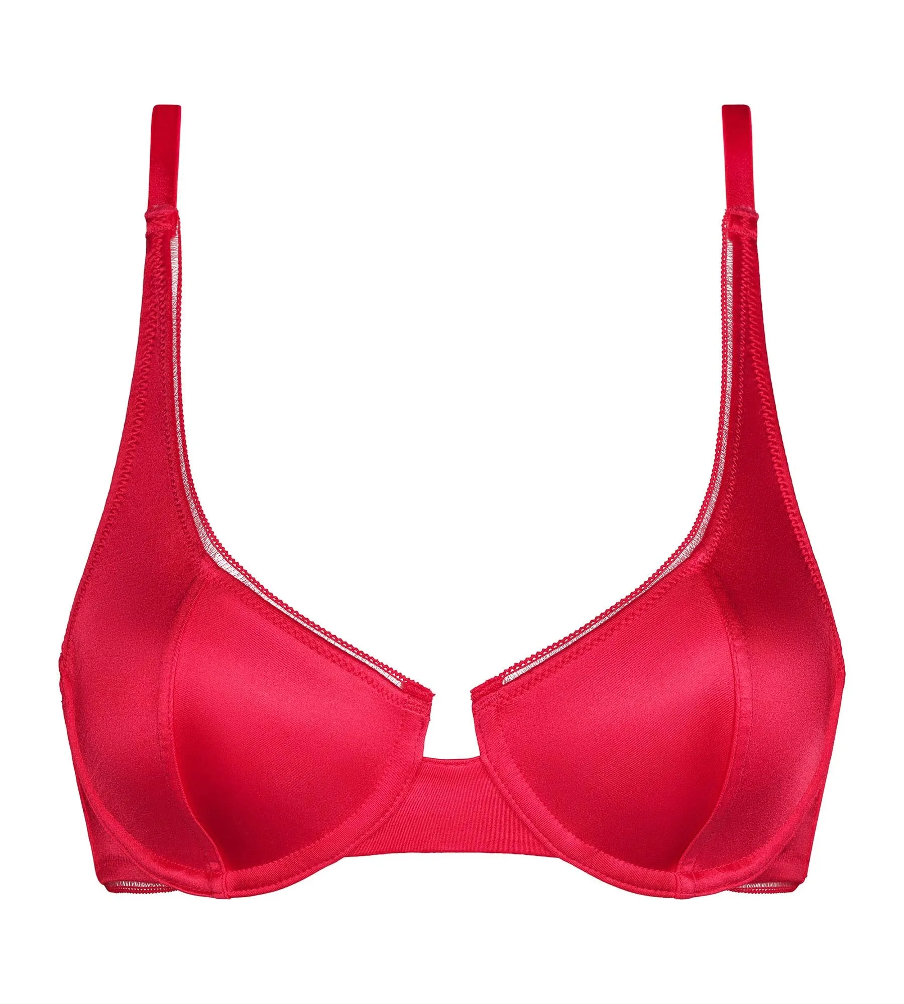 Red satin microfiber basket bra Dim Chri