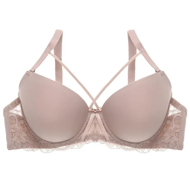 Sexy Bras For Women Smooth Ultrathin 3/4 Cup Bra Racerback Deep V Underwear B C Cup Bras Lingerie Charming 6 Colors Brassiere