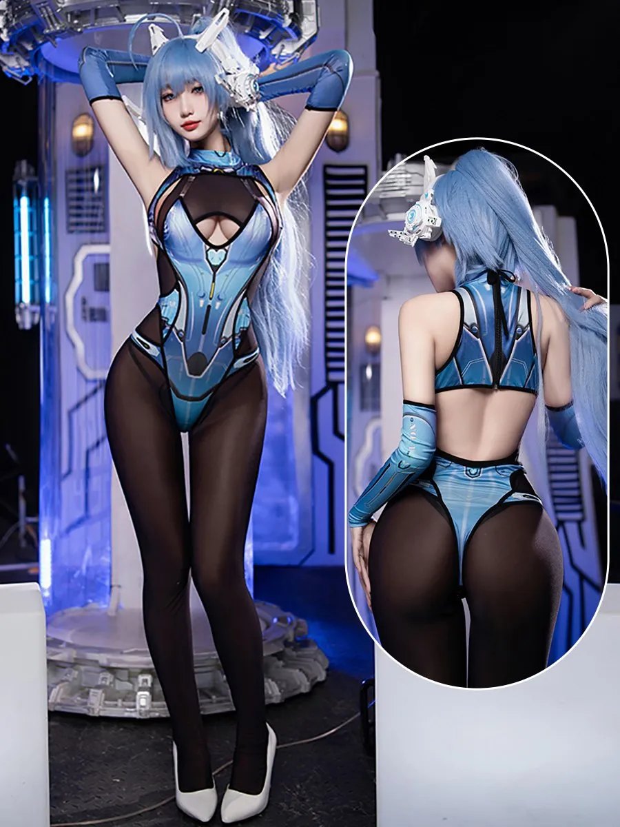 Sexy Crotchless Bodysuit Set