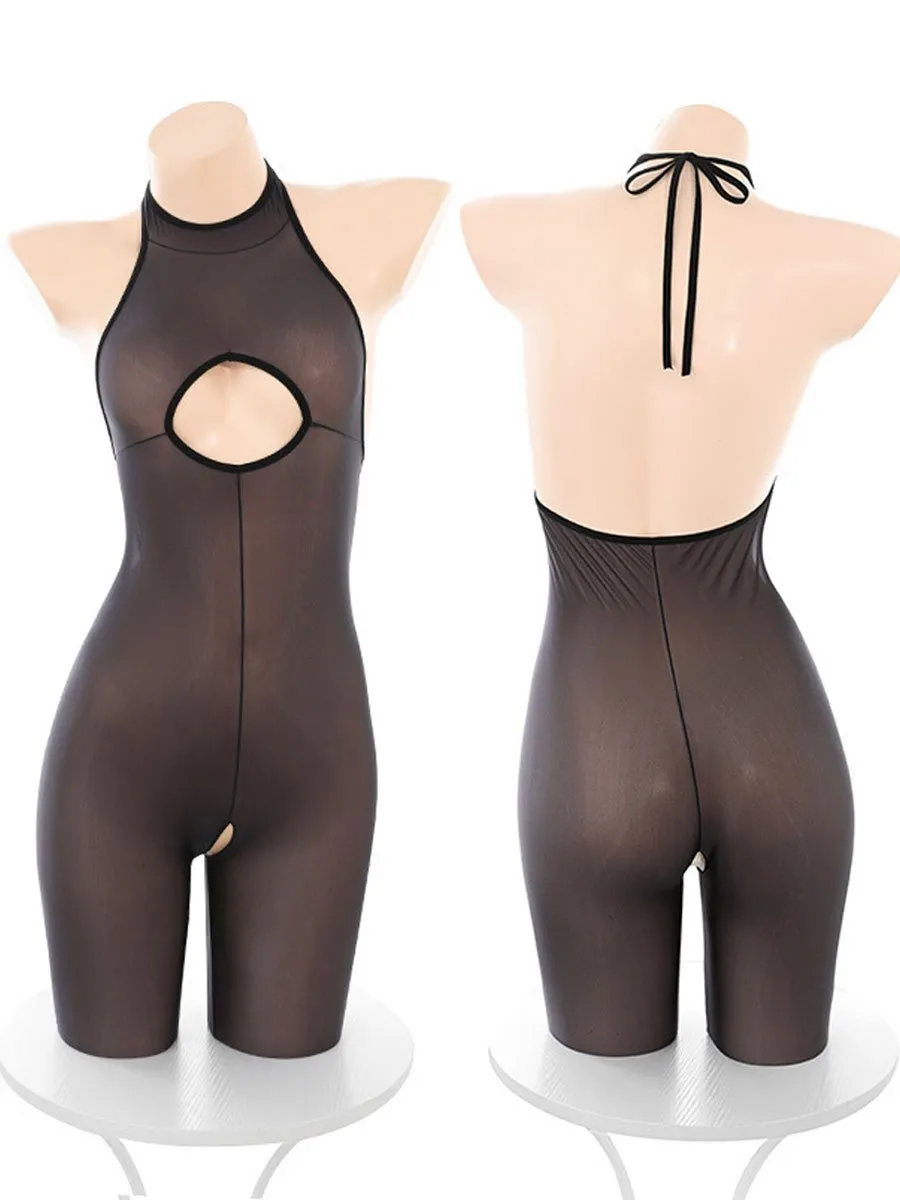 Sexy Crotchless Bodysuit Set
