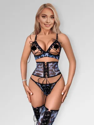 Sexy Cupless Leopard Bra and Panty