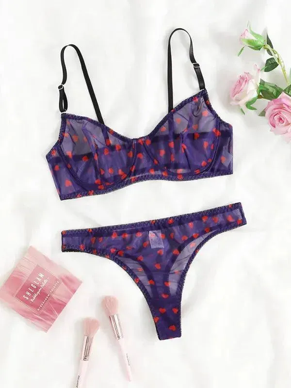 Sexy Love Mesh Sexy Underwear Set
