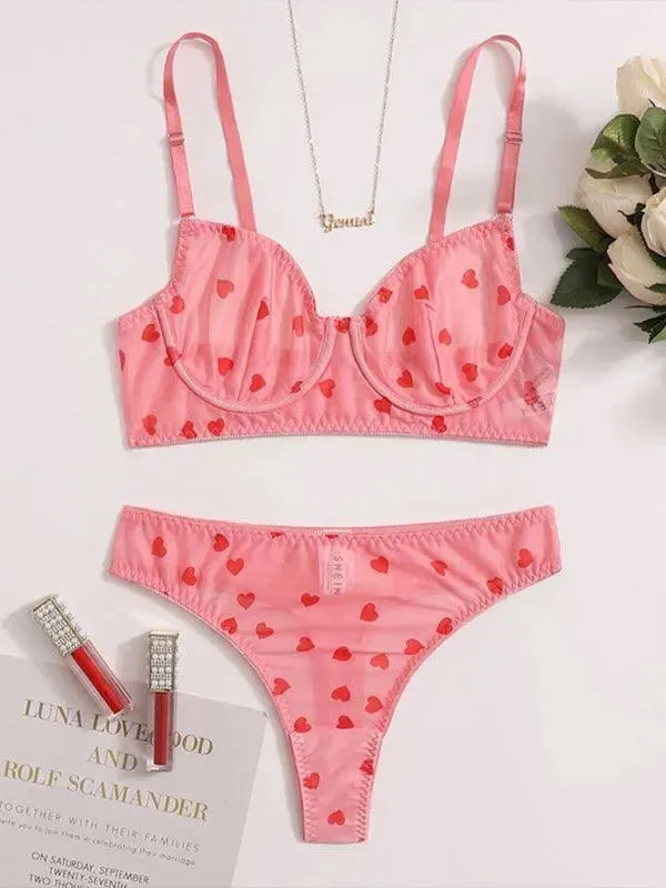Sexy Love Mesh Sexy Underwear Set