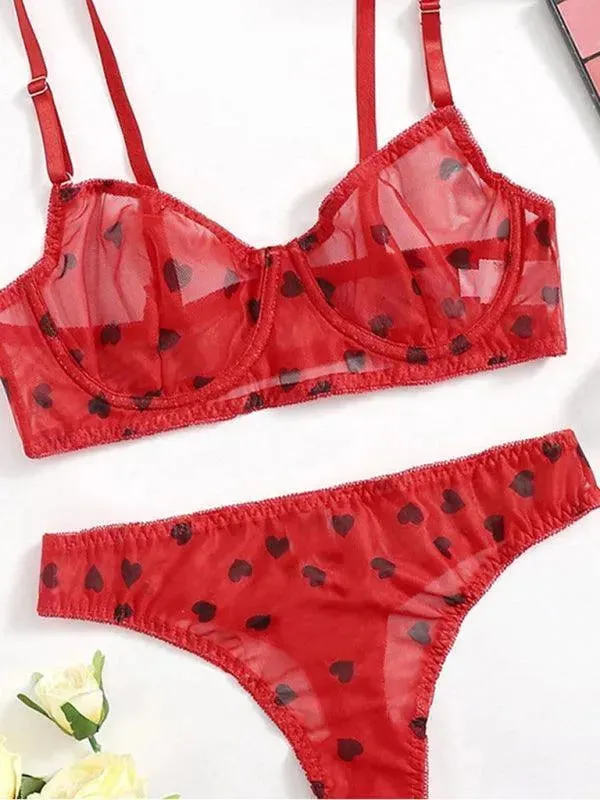 Sexy Love Mesh Sexy Underwear Set