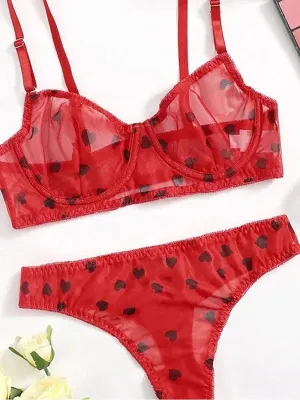 Sexy Love Mesh Sexy Underwear Set