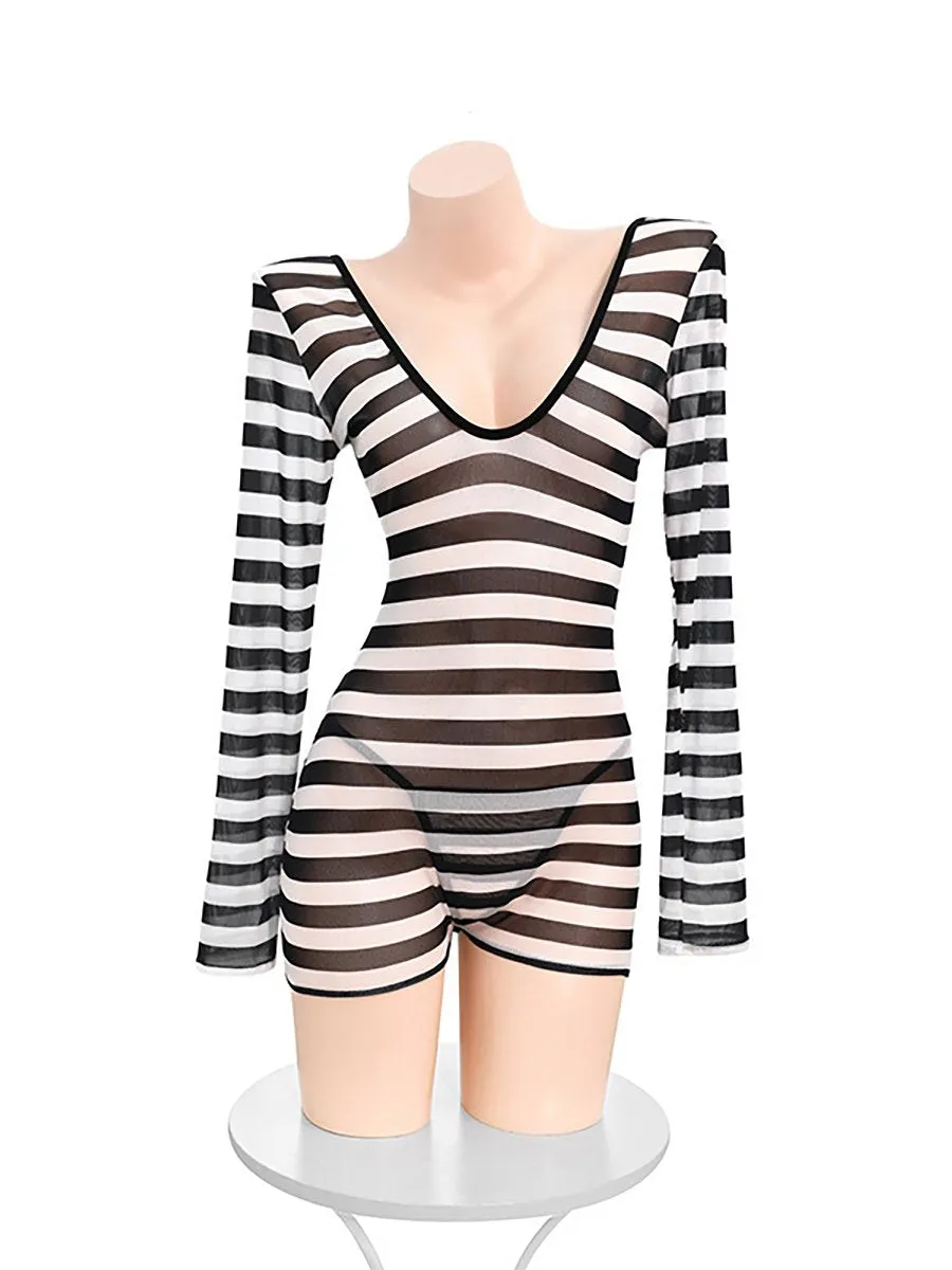 Sexy Striped Prisoner Costume