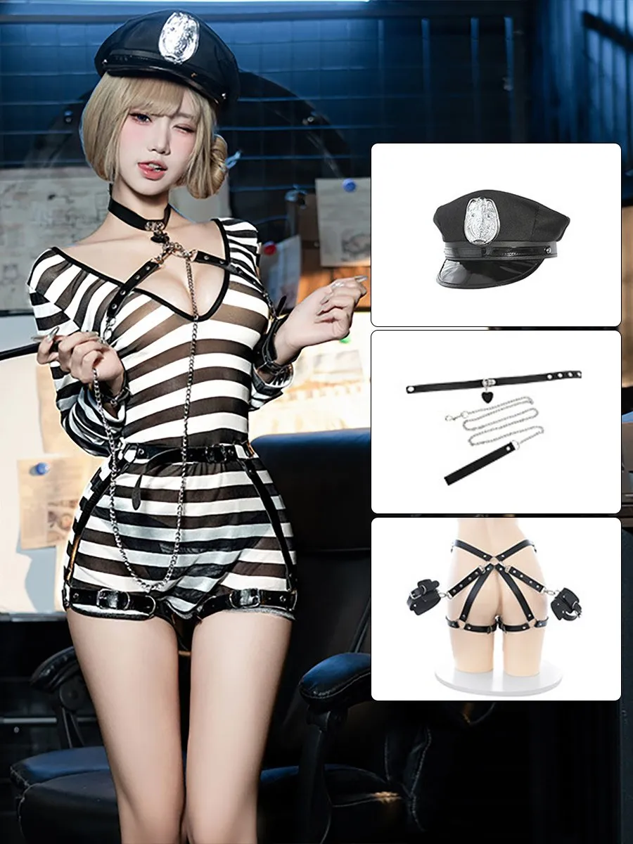 Sexy Striped Prisoner Costume