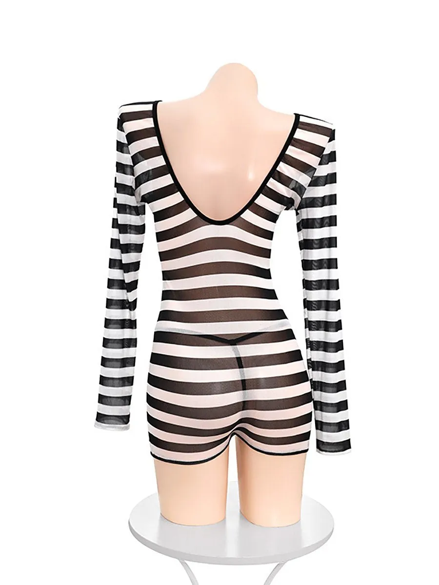Sexy Striped Prisoner Costume