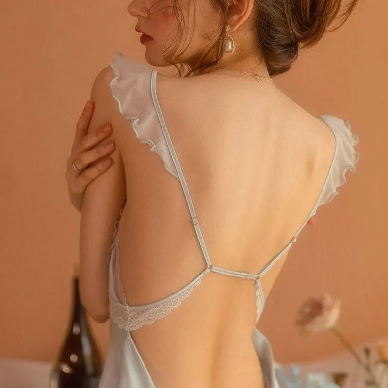 Silky Blue Sexy Nightgown