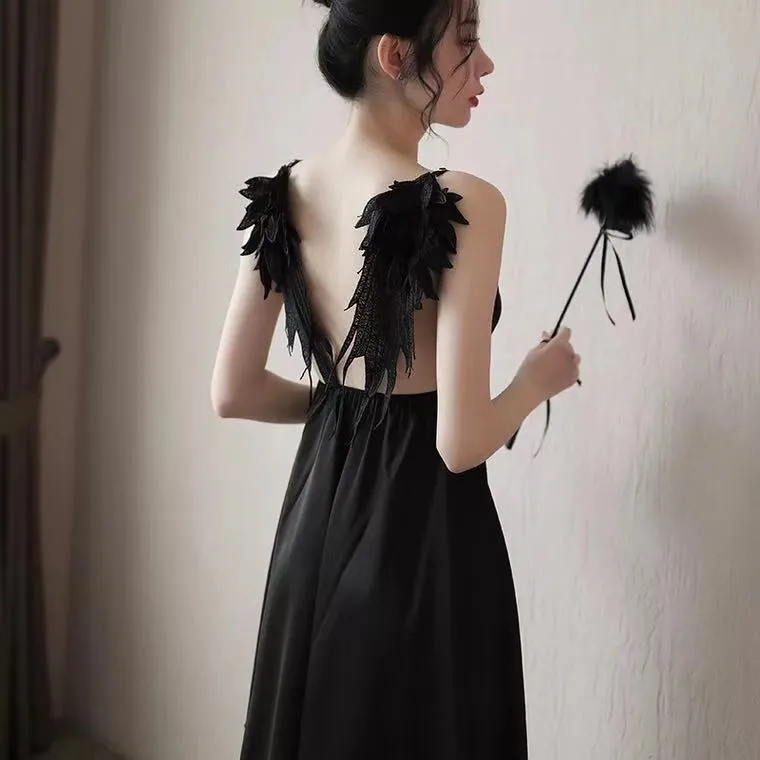 T-1033  Angel wings sling nightgown uniform temptation backless temptation
