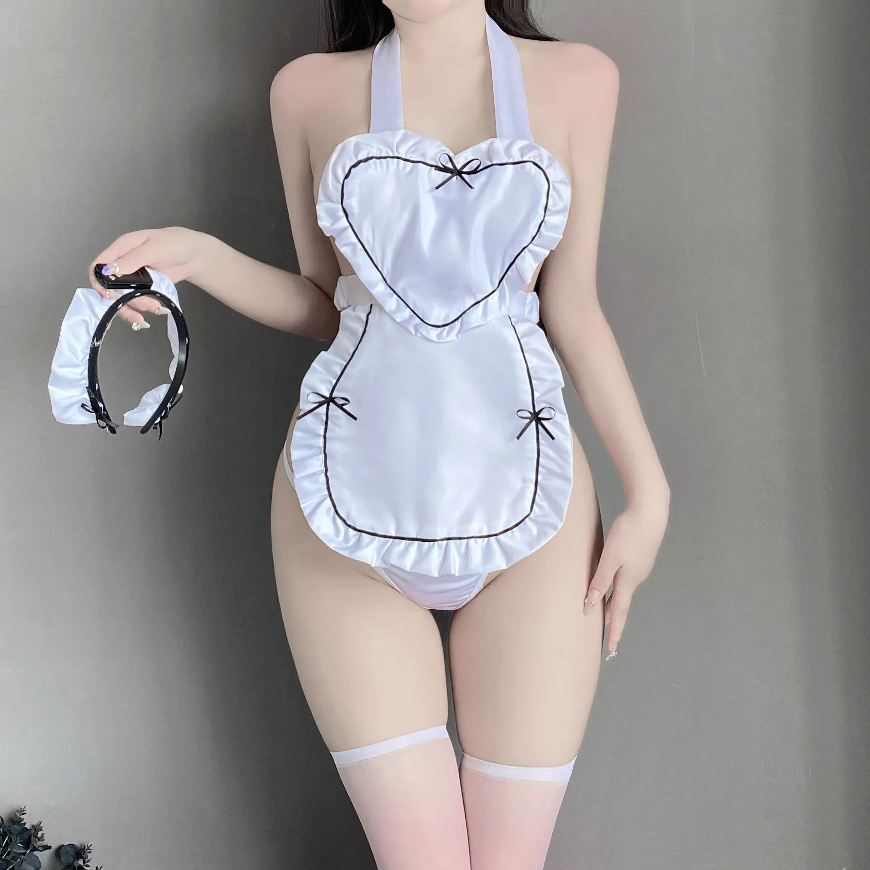 T-1612 Sexy maid cosplay maid passion nightwear without taking off belly pocket