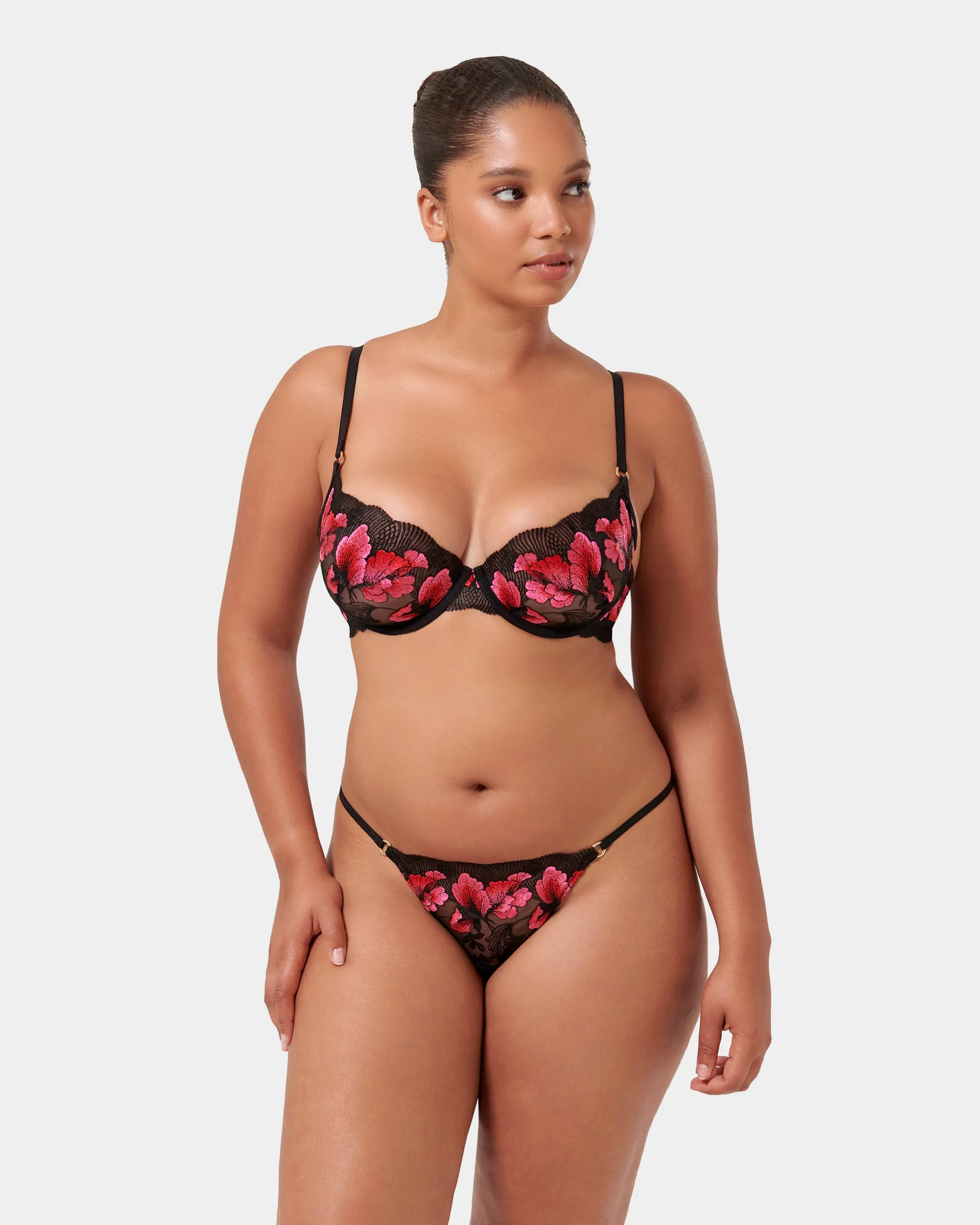 Vivienne Brief Fuchsia Pink/Red/Black
